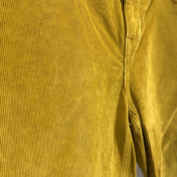 Free People We the Free Skinny Corduroy Pants Mustard Yellow Size 29 Raw Hem - Picture 3 of 10